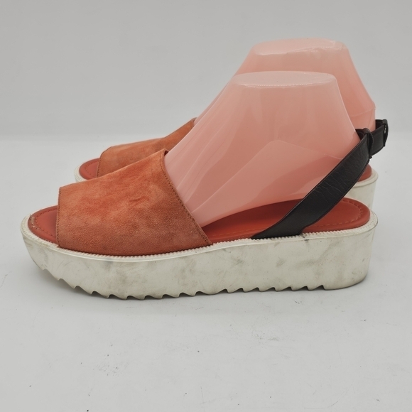 Frau Suede Slingback Platform Sandals Orange Size 38 EU - Picture 6 of 12